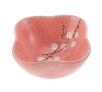 Hohopeti Ceramic Hamster Feeding Bowl with Anti-tip Three-sided Design, Decorative Small Animal Food Dish for Guinea Pigs, Chinchillas and Hedgehogs, Pink Pet Supply for Home Use