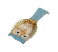 Hohopeti Ceramic Owl Shape Spoon Rest Pot Shovel Holder Kitchen Utensil Organizer Molding Easy to Clean Decorative Tableware Storage Rack