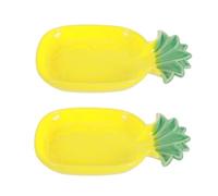Hohopeti Ceramic Pet Feeding Bowls 2pcs Small Food Basin for Hamsters and Rabbits Pineapple Pattern Sturdy Small Animal Food Dish for Indoor Pets