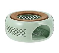 Hohopeti Ceramic Tea Warmer Stove Light Green Retro Design Multi-functional Teapot Heater for Home Use Portable and Milk Warmer Practical Tea Heating Tool