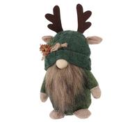 Hohopeti Christmas Gnome Doll with Deer Horns Soft Cotton Cloth Decorative Figurine for Indoor Forest Theme Tabletop Mantel and Decor
