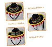 Hohopeti Cinco De Mayo Headband Mexican Hat Hair Accessory Festival Party Decor for Women Comfortable Fit Creative Chic Design for Cosplay Day Dead Celebration