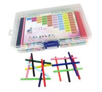 Hohopeti Colorful Math Counting Rods with Storage Box and Rhymes Educational Arithmetic Teaching Aid for Enhances Logical Thinking and Hand-eye Coordination for Preschool and Elementary