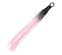 Hohopeti Colorful Ombre Faux Locs Hair Accessory for Women Safe Natural Texture Hairpiece with No Shedding Vibrant Gradient Black to Pink Crochet Braids for Hip-hop Ponytail Style
