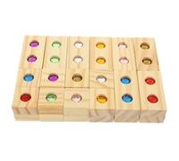 Hohopeti Colorful Wooden Gemstone Blocks for Sensory for Preschool Learning Matching Sorting Stacking Promotes Fine Motor Skills and Social Development