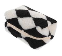Hohopeti Cosmetic Pouch Pencil Case Bag Makeup Bag Plush Black with Multifunctional Storage and Comfortable Touch, Fashionable for Travel and Everyday Use