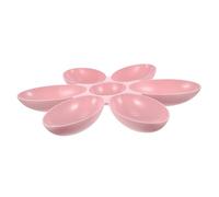 Hohopeti Creative 6-Compartment Petal-Shaped PET Feeding Bowl Multi-Purpose Non-Slip Dog and Cat Feeder Sturdy Plastic Indoor PET Food Dish