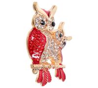 Hohopeti Creative Brooches Owl Shape Breastpin Small Stylish Rhinestone Decoration Pin Elegant Costume Props for Women Party Banquet Accessory