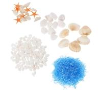 Hohopeti Creative DIY Kit Ocean Theme Home Decorations with Sea Glass, Shells, Sand and Conch Shells for Reliable Children's Crafts and Decorative Home Use