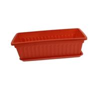Hohopeti Creative Rectangular Flower Pot with Tray Plastic Planter for Indoor and Outdoor Gardening Vegetable Growing Container Terracotta Red