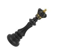 Hohopeti Creative Resin Chess King Decoration Piece Smooth Surface Classical Desktop Decor for Home and Office Adornment Medium Black International Chess Sculpture