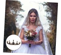 Hohopeti Crown Party Royal Bachelorette Bridal Woman Headpiece Baroque Dark Headwear Headdress Goth Diadem Wed Decor Bride Tiara Topper Rhinestone Queen Costume Women Black