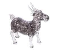 Hohopeti Crystal Jigsaw Puzzle Goat Decoration Grey Self-installed Creative Animal Ornament for Home Office Stylish Glass Craft