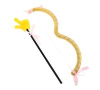 Hohopeti Cupid Mini Bow and Arrow Set Yellow with Gold Accent, Valentines Day Costume Accessory for and Adults, Halloween Cupid Outfit Prop for Party Dress Up and Photoshoot