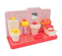 Hohopeti Cute Bear Potty Training Bathroom for Mini Dollhouse Bathroom Accessories Pretend Toilet Playset for Early Learning and Role Play Fun