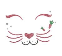 Hohopeti Cute Bunny Face Sticker Glitter Rabbit Animal Sticker for Easter Cosplay Party Decoration Sparkle Body Decals Gem Eye for Easter Makeup and Craft