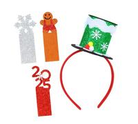 Hohopeti Cute Headbands Knitted Christmas Hat Christmas Headband Topper Adults Elf for Women with Color Brim Small Decorations