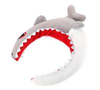 Hohopeti Cute Shark Headband Plush Animal Hairband for Face Washing Spa and Makeup, Soft Grey Shark Design, Unisex Kids and Adults Festival and Party Supplies
