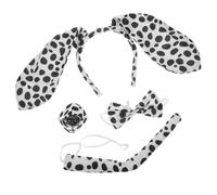 Hohopeti Dalmatian Dog Costume Set Animal Headband with Ears Tail Nose and Bow Tie for Cosplay Party Decorations Halloween Birthday Christmas
