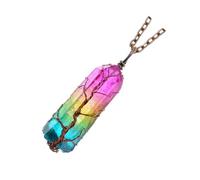 Hohopeti Decorative Tree of Life Pendant Necklace with Rainbow Crystal Pillars for Women, Designed for Casual and Formal Wear