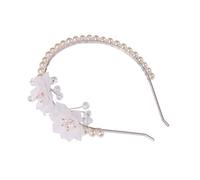 Hohopeti Delicate Pearl Flower Headband for Women Handmade Bridal Hair Accessory with Ergonomic Fit Elegant Wedding Decoration Gift for Bride Daughter Mom Suitable for Various Occasions
