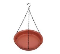 Hohopeti Detachable Hanging Bird Bath Feeder for Garden and Balcony Parrot Feeder with Deep Tray Outdoor Bird Food Container for Trees Patios and Porches Brick Red
