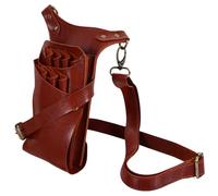 Hohopeti Detachable Leather Scissors Bag Multifunctional Barber Comb Pouch Adjustable Belt Hairdressing Toolkit Holder for Hairstylists Tool Organizer Brown