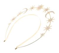 Hohopeti Diamond-studded Goddess Headband with Moon and Star Alloy Decorations Elegant Tiara Hair Accessory for Women Parties Balls and Wedding Guest Celebrations