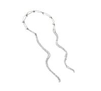 Hohopeti Diamond Tassel Hairband for Women Stylish Silver Hollow Headband with Rhinestone Embellishment Non Slip Elegant Hair Accessory for Party and Daily Wear