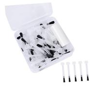 Hohopeti Disposable Nail Polish Brush Replacement Set 50pcs Flat and Round Head Nail Polish Bottle Applicator Brushes with Handle and Manicure Use