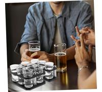 Hohopeti DIY Acrylic Shot Glass Holder with Tray Organizer and Glasses Easy Assembly Creative Bar Ktv Cup Stand for Spirit Tasting Party Club