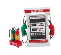 Hohopeti DIY Gas Station Model Kit with Dual Nozzle and Digital Display Interactive Card Swiping Voice Prompt for Role Play and Math Skill Development Educational Self-service Petrol