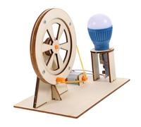Hohopeti DIY Hand Crank Generator Kit for Educational Science Experiment Enhance Creativity Mechanical Skills Fun Learning for Boys Bulb Included Random Color