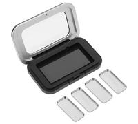 Hohopeti DIY Magnetic Makeup Palette Empty Organizer with Mirror Small 4 Grid Portable Eyeshadow and Highlighter Case for Cosmetic Bag and Social Events 3.1In/8Cm