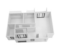 Hohopeti DIY Miniature Apartment Kit Scale Unfinished Architectural Model with Interior Layout for Hobbyists Architects and Educational Use