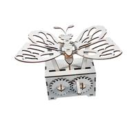 Hohopeti DIY Wooden Hand Crank Butterfly Educational Science Experiment Kit for Hands Mechanical Gear Assembly Craft Stimulates Learning and Problem Solving Skills Safe Wood Material for