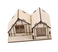 Hohopeti DIY Wooden Jigsaw Puzzle House Kit Miniature Model for Party Decorations Precise Fit Educational Craft for Boy Girl Activities and Sandbox Display