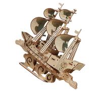 Hohopeti DIY Wooden Sailboat Puzzle Model for Educational Boat Puzzle Enhances Creativity Hand-eye Coordination Patience Nautical Decor for Home and Office