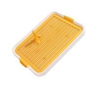 Hohopeti Dog Litter Box Thickened Dog Toilet Tray Banana-shaped Stand Yellow Plastic Puppy Pee Tray Household Pet Potty Training