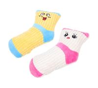 Hohopeti Dog Plush Chew 2Pcs Puppy Stuffed Socks with Sound for Small Breed Dogs Interactive Exercise