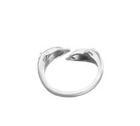 Hohopeti Double Dolphins Open Ring Sterling Silver Fashion Finger Jewelry Unique Sea Themed Accessory for Women Stylish and Delicate Ocean Decor