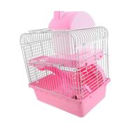 Hohopeti Double-layer Hamster Castle Cage Large Wire Pet Habitat with Breathable Design for Small Animals Safe Plastic and Construction Comfortable Rest and Play Environment