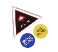 Hohopeti Double-sided Poker Dealer Buttons Set with Big Blind Small Blind Chips Plastic Counting Markers for Party Supplies Game Night Poker Accessory