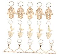 Hohopeti Dreadlock Hair Jewelry Braiding Accessories 15pcs Set with Dolphin Tail, Butterfly Leopard Hand Charms Hair Rings for Braids Decoration, Suitable for Women and Girls