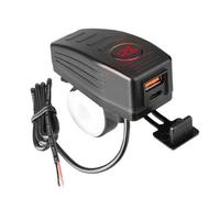 Hohopeti Dual Port Motorbike Charger with Pd Fast Charging Abs Copper Build LED Voltage Display Output for Phone Navigation and Handlebar Use Motorcycles