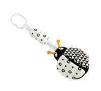 Hohopeti Early Education Black and White Animal Wind Chime Stroller Pendant for Newborns Interactive Visual Sensory Rattle for Hearing Development and Brain Stimulation Lightweight Compact