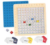 Hohopeti Early Learning Wooden Math Set Multiplication Addition Board Cognitive Educational Game for Ages Fine Motor Skills Development Color Recognition and Interactive Counting