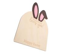 Hohopeti Easter Bunny Ornaments DIY Footprint for Boy Girl Wooden Handprint Kit for Nursery Wall Decor Keepsake Footprint Ornament Kit for First Easter Celebration