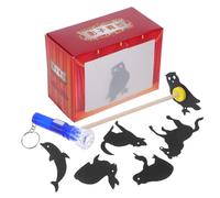 Hohopeti Educational Chinese Shadow Puppets Theater Toy Set for Kids, Traditional Cultural Shadow Puppets Diy Kit for Interactive Storytelling and Science Experiments Random Color