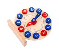 Hohopeti Educational Wooden Clock for Teaching Learning Clock for Recognition and Hand-eye Coordination Development Teaching Aid for Cognition